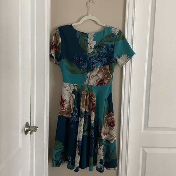 Anthropologie COREY LYNN CALTER Blue Floral Paeonia dress - Picture 4 of 6